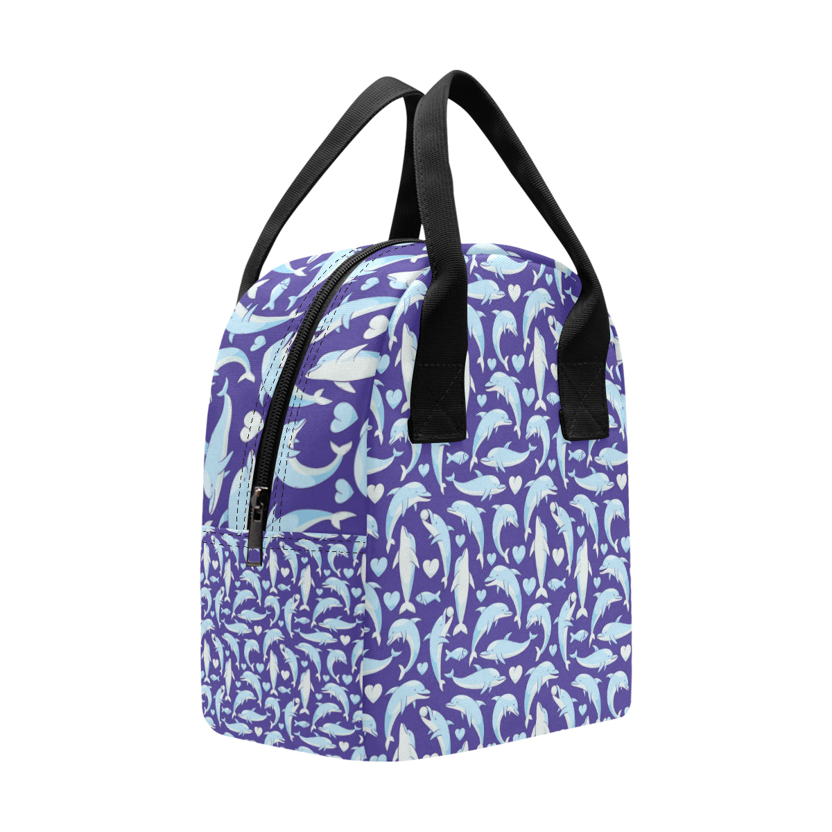 Dolphin Smile Print Pattern Insulated Lunch Bag