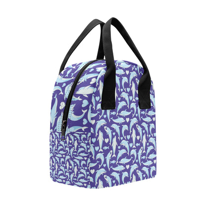 Dolphin Smile Print Pattern Insulated Lunch Bag