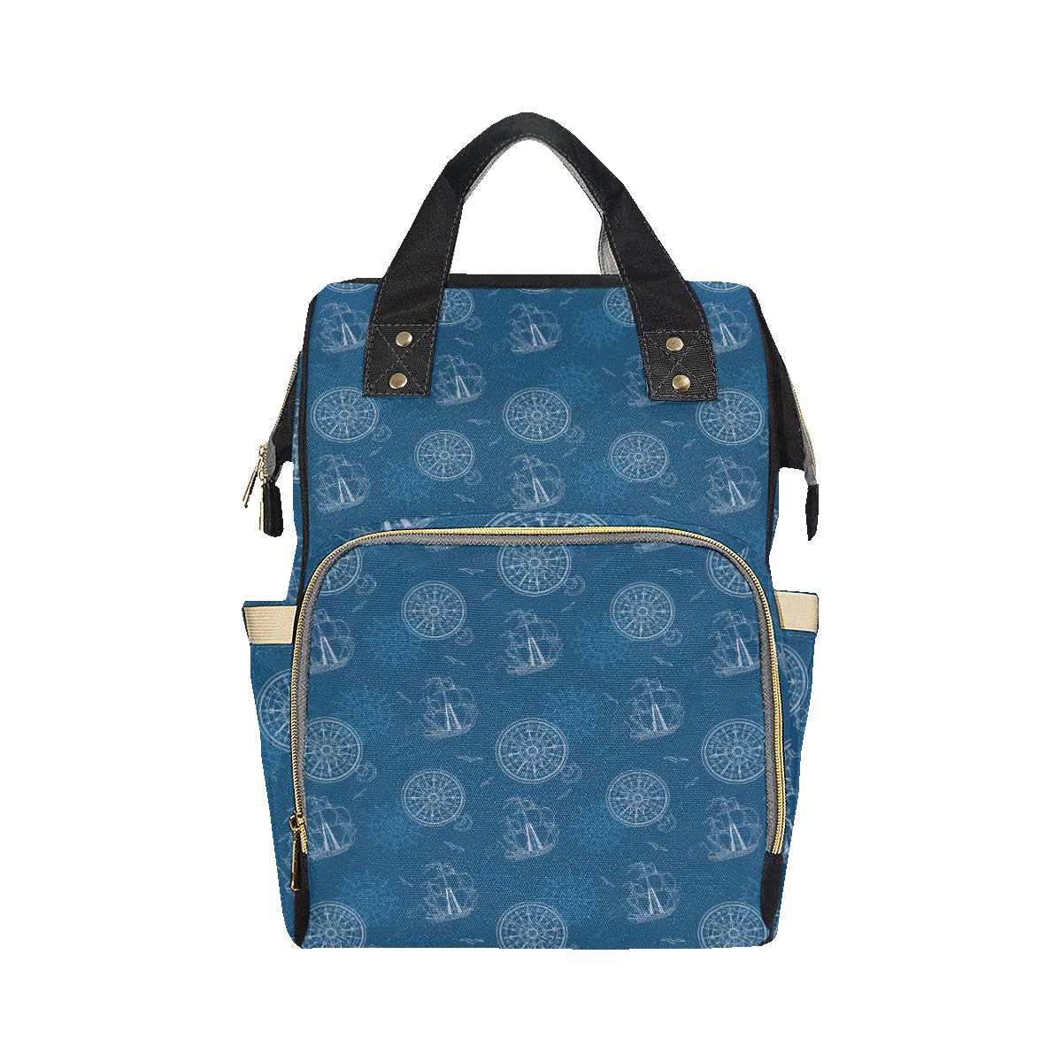 Nautical Pattern Print Design A04 Diaper Bag Backpack