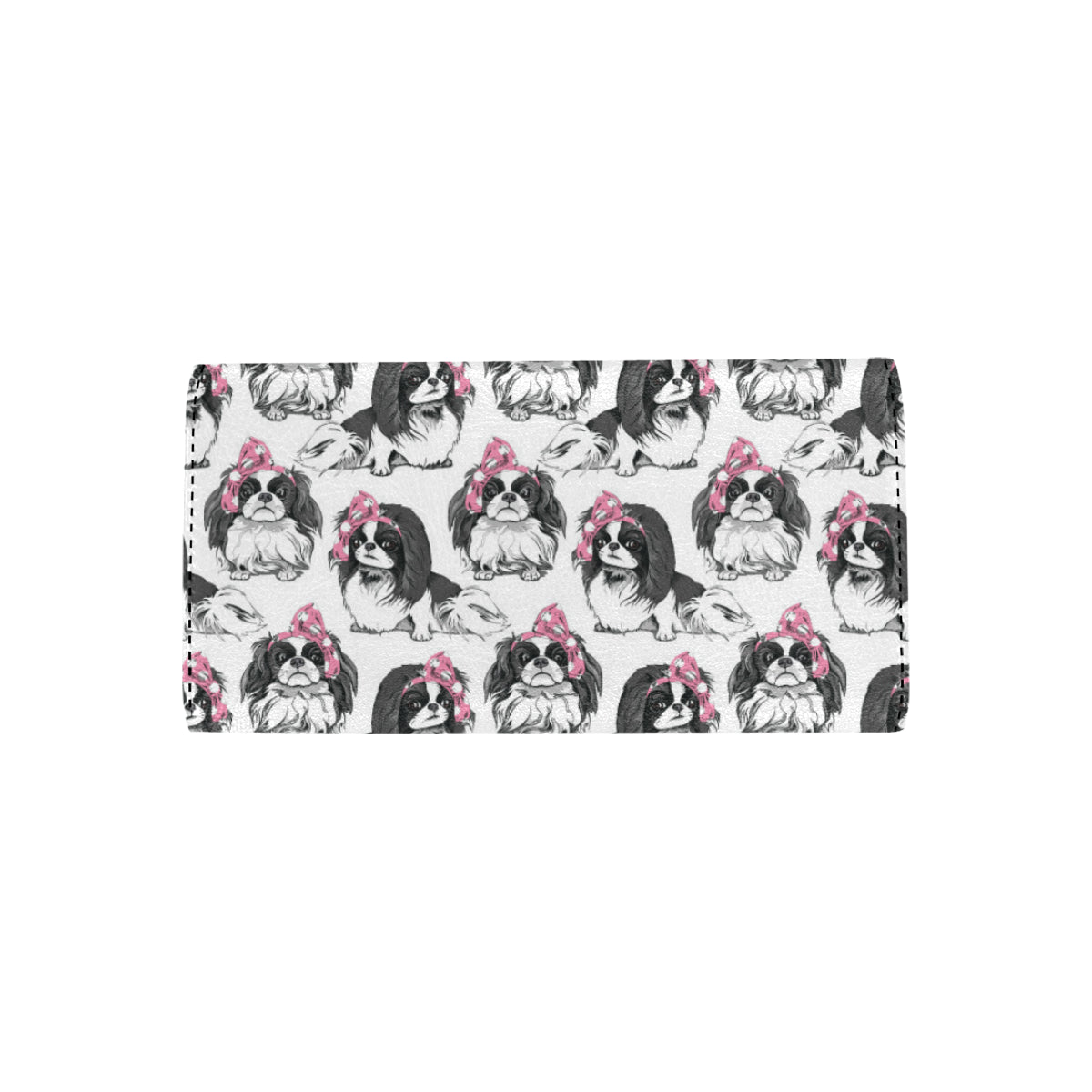 Japanese Chin Pattern Print Design 01 Women's Trifold Wallet