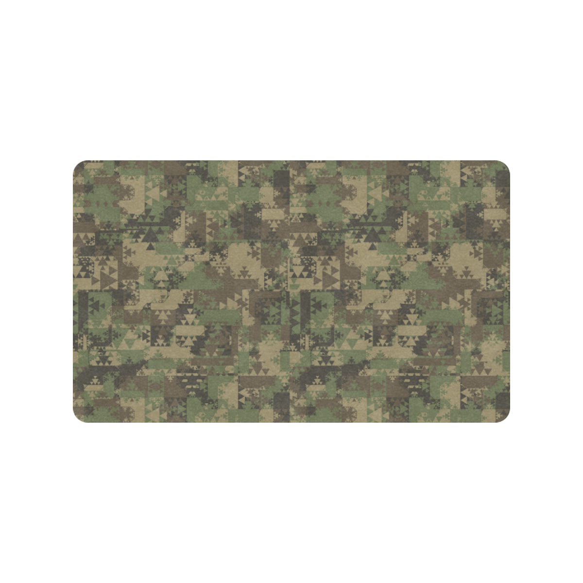 Camouflage Aztec Green Army Print Rubber Doormat