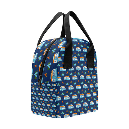 Camper Pattern Camping Themed No 3 Print Insulated Lunch Bag