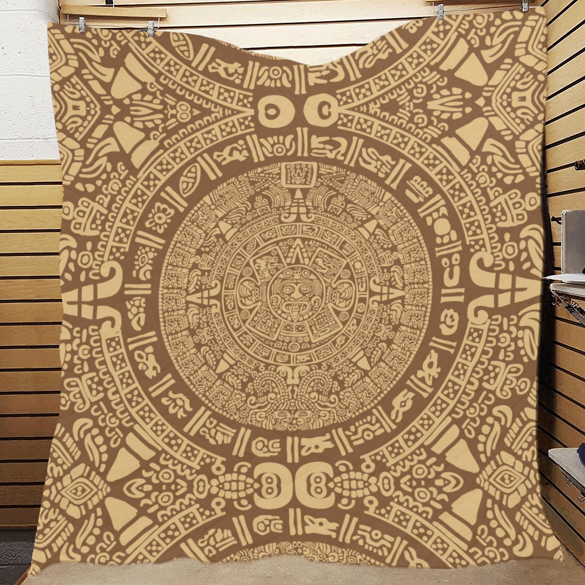 Mayan Pattern Print Design 01 Premium Quilt