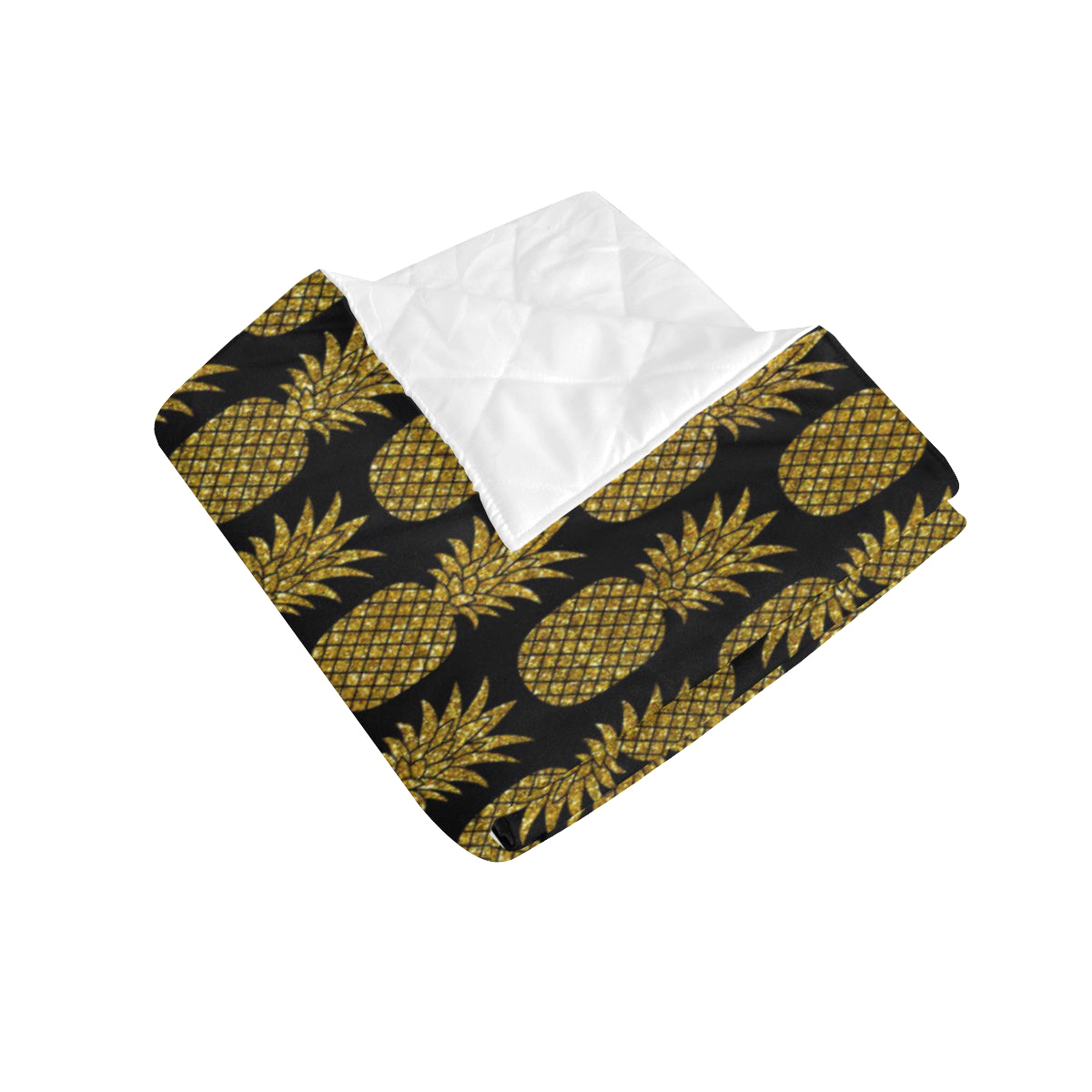 Gold Pineapple Pattern Print Design PP011 Premium Quilt