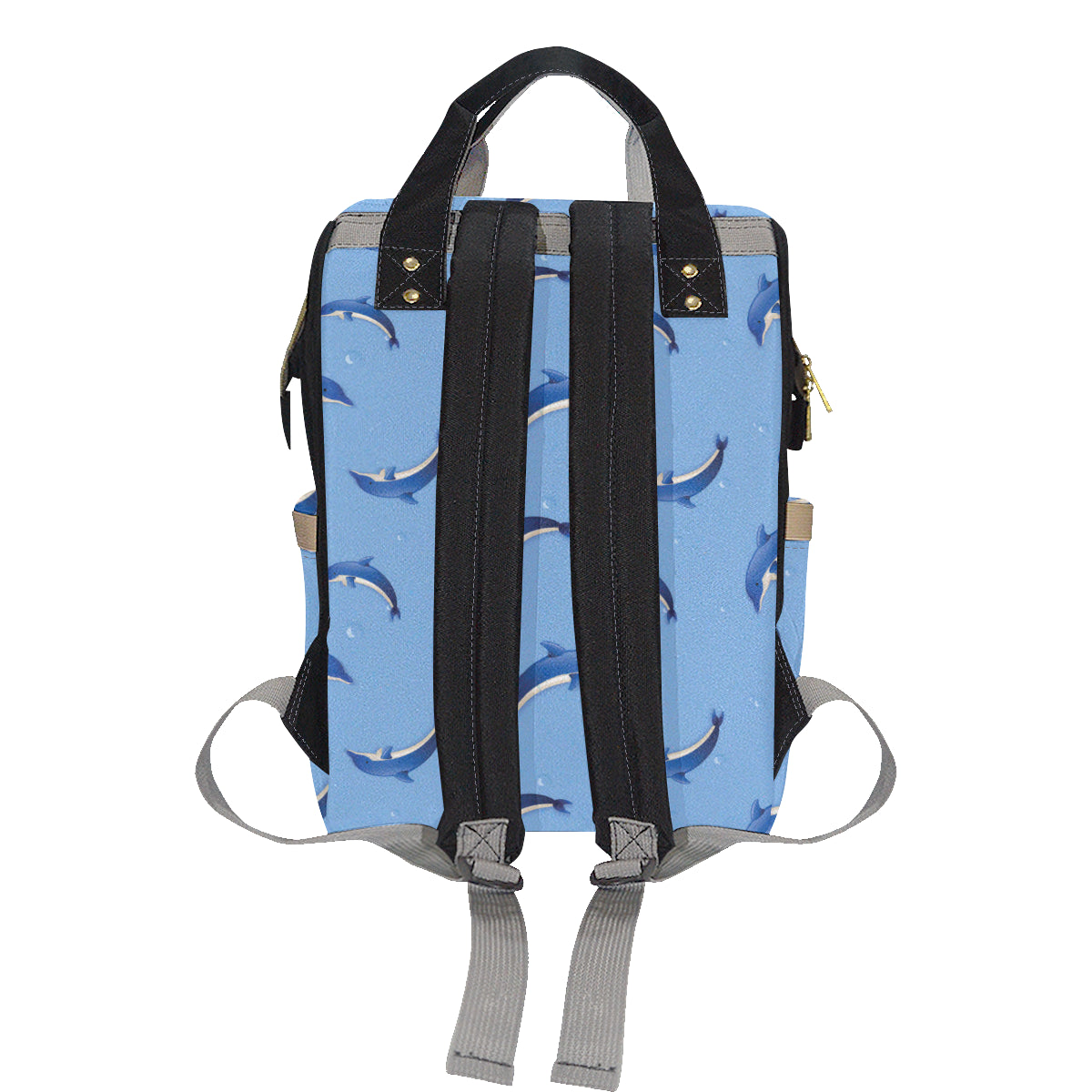Dolphin Blue Print Diaper Bag Backpack