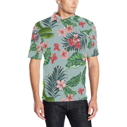 Plumeria Pattern Print Design PM027 Men Polo Shirt