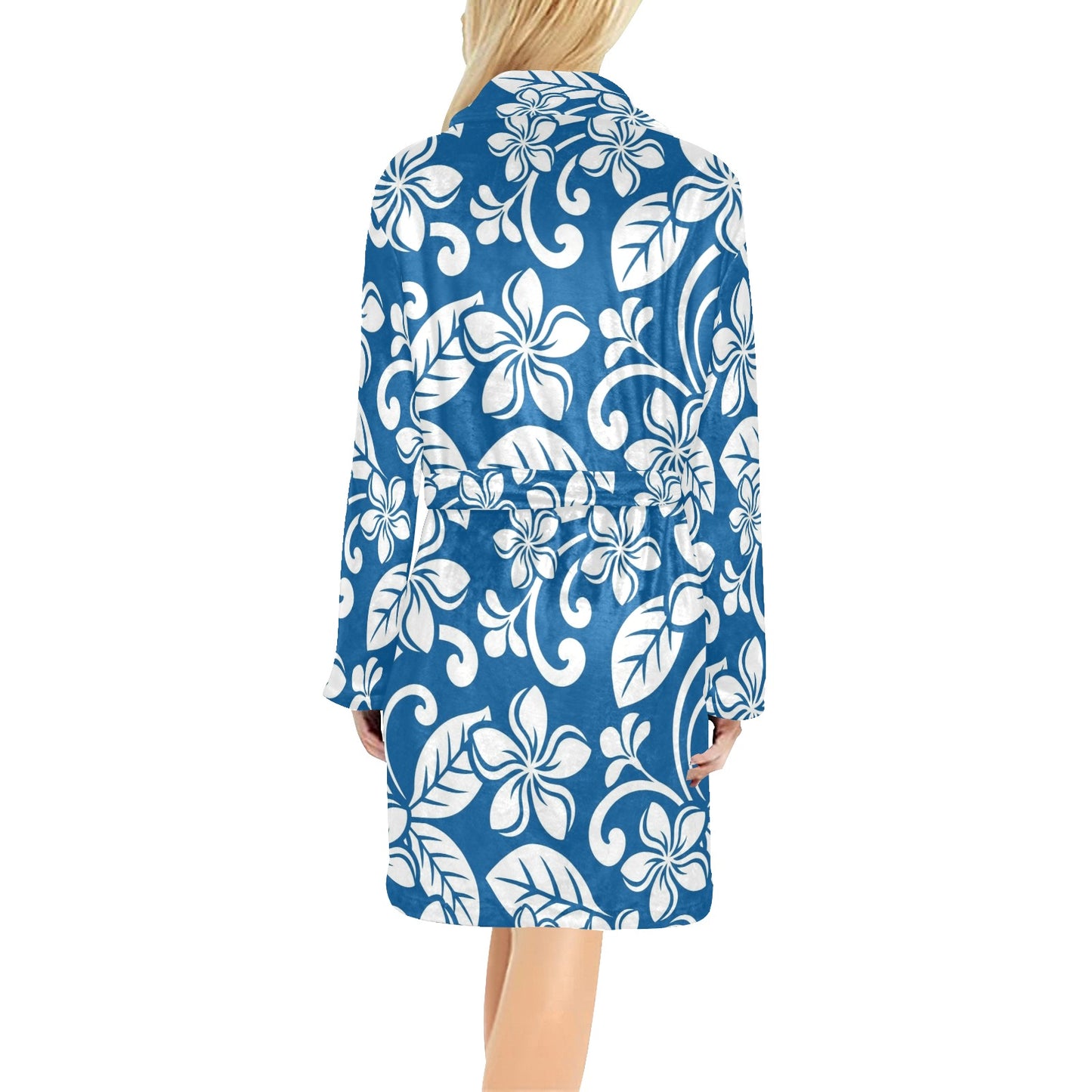 Plumeria Pattern Print Design PM013 Women's Fleece Robe