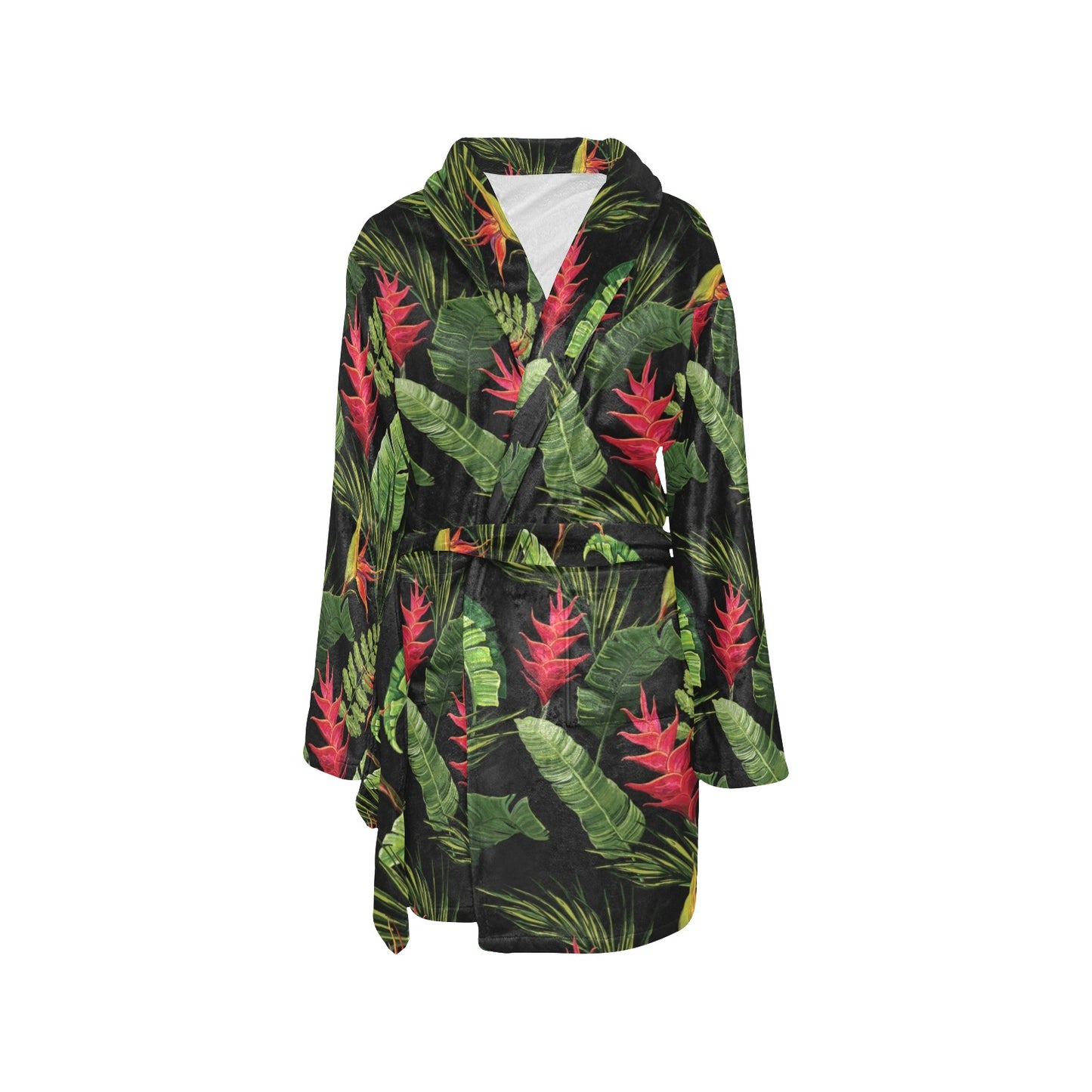 Bird Of Paradise Pattern Print Design BOP010 Women's Fleece Robe