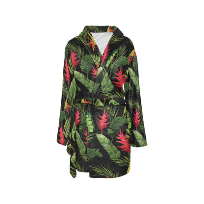 Bird Of Paradise Pattern Print Design BOP010 Women's Fleece Robe