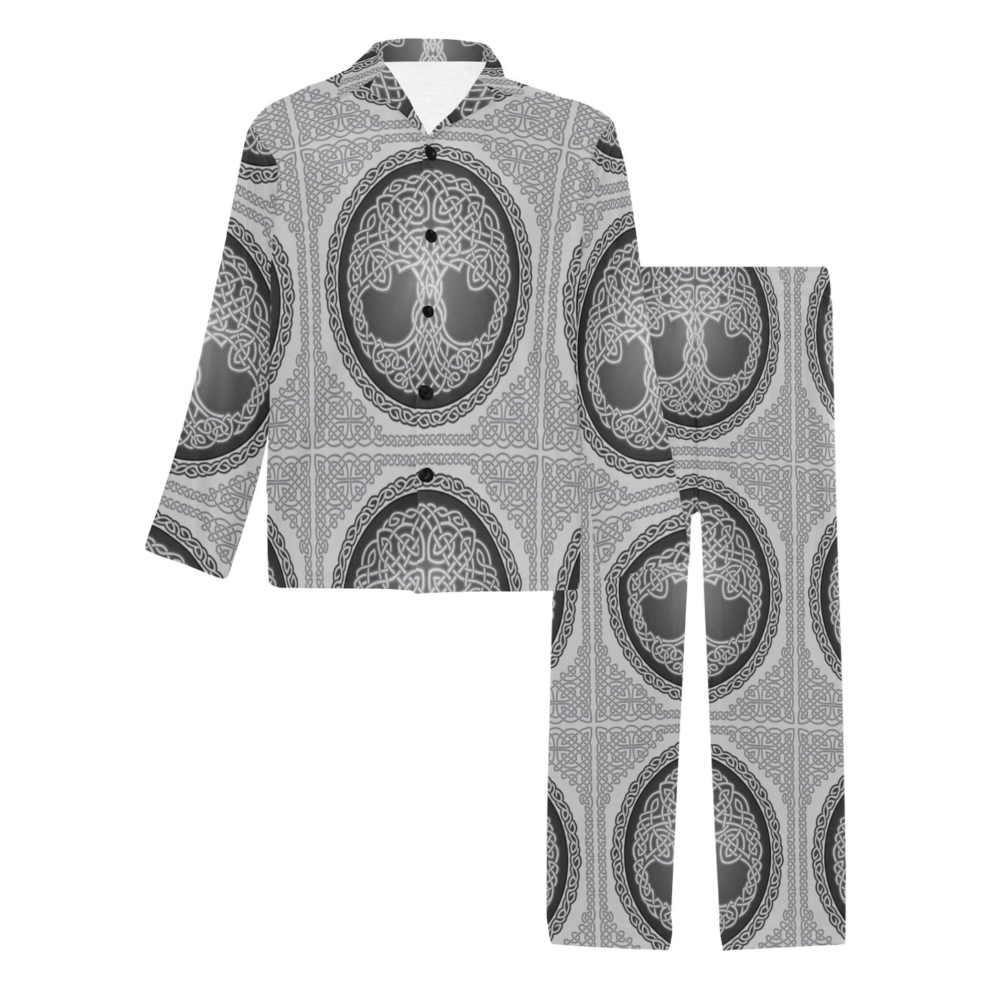 Celtic Tree of life Print Men's Long Pajama Set