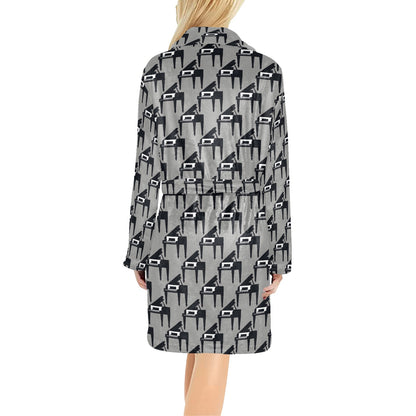 Piano Print Design LKS404 Women's Fleece Robe