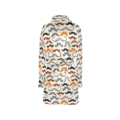 Mustache Pattern Print Design A02 Women's Fleece Robe