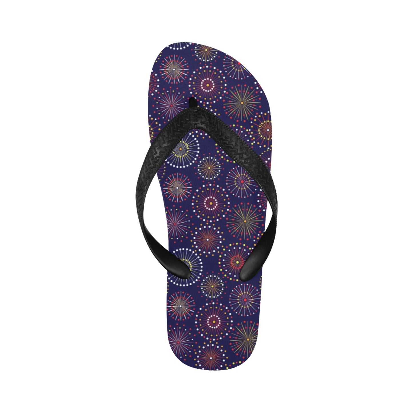 Firework Flower Style Print Design LKS302 Flip Flops