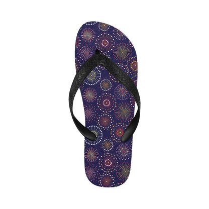 Firework Flower Style Print Design LKS302 Flip Flops