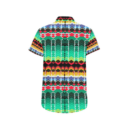 Serape Print Design LKS307 Men Short Sleeve Button Up Shirt