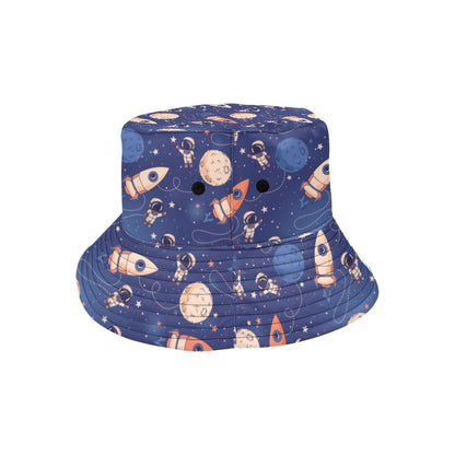 Space Astronaut Rocket Print Design LKS304 Unisex Bucket Hat