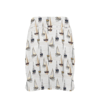 Sailboat Paint Pattern Print Design LKS307 17" Golf & Pickleball Skort with Pockets