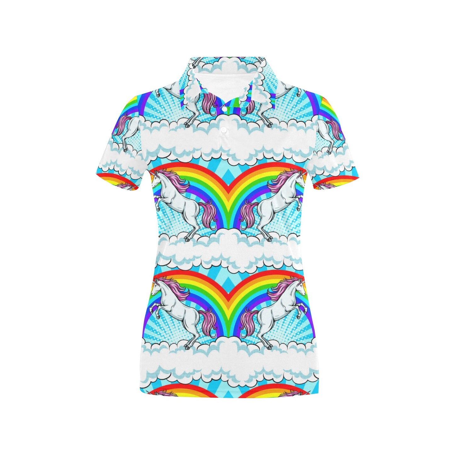 Unicorn Rainbow Women's Polo Shirt