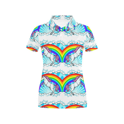 Unicorn Rainbow Women's Polo Shirt
