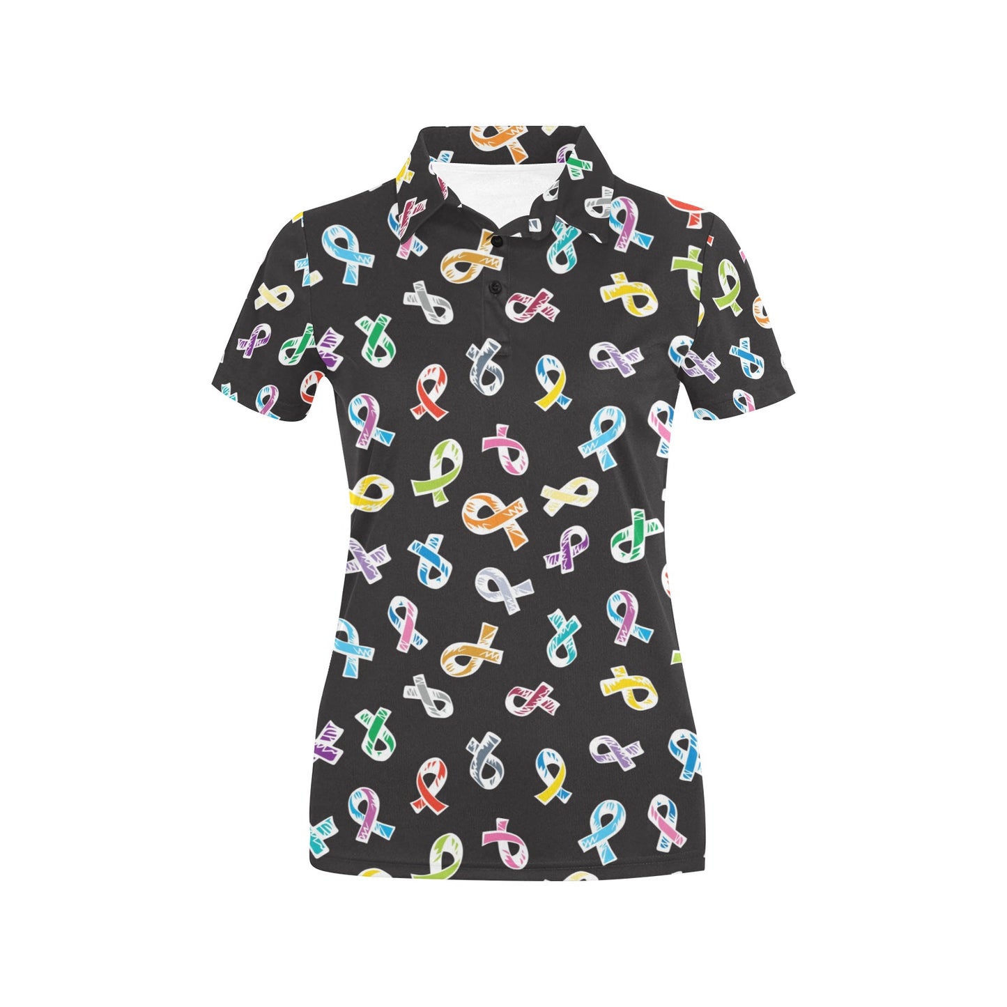 Cancer Awareness Pattern Print Design 02 Women's Polo Shirt