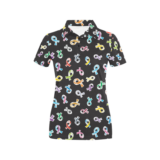Cancer Awareness Pattern Print Design 02 Women's Polo Shirt