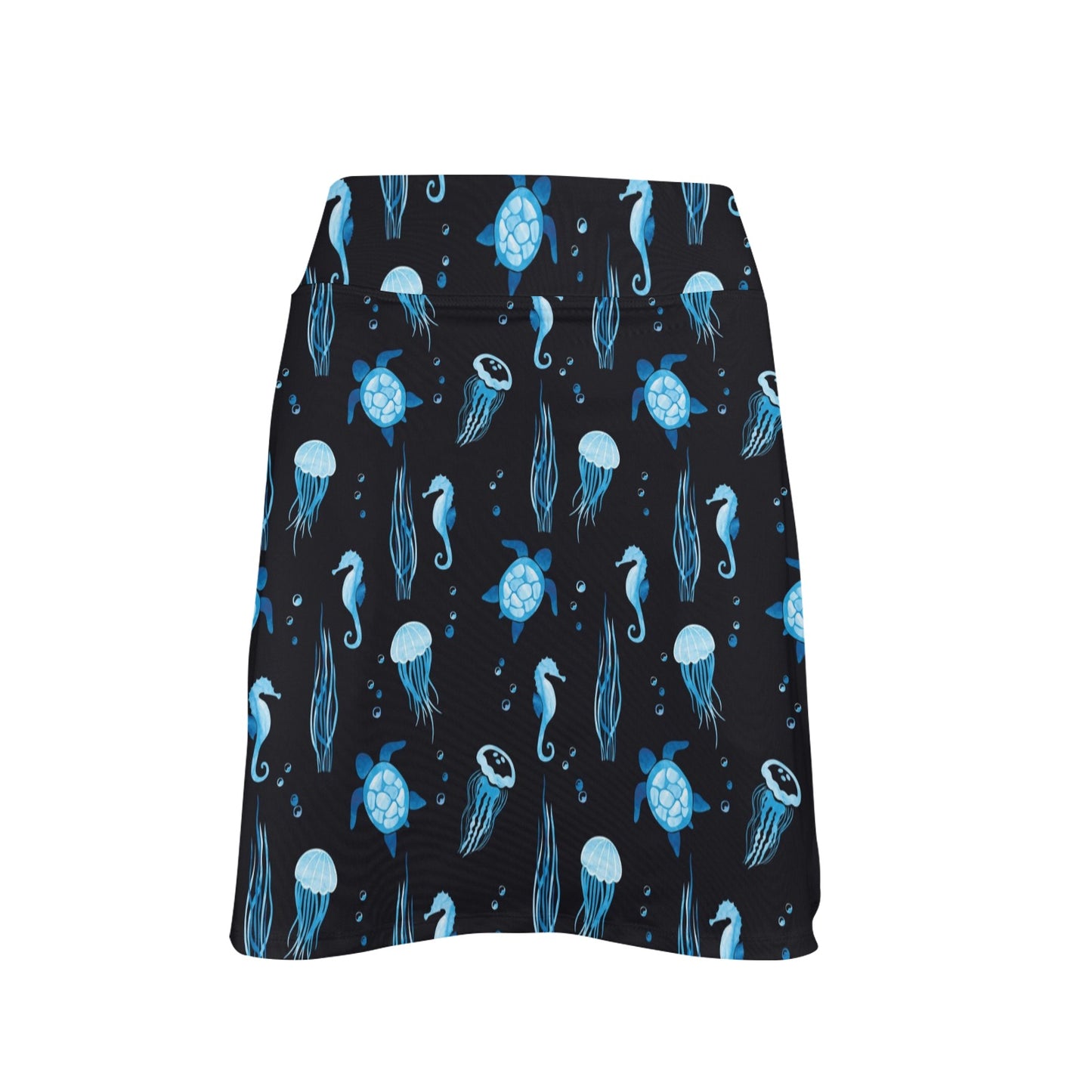 Sea Turtle Jelly Fish Sea Horse Print Design LKS3014 17" Golf & Pickleball Skort with Pockets