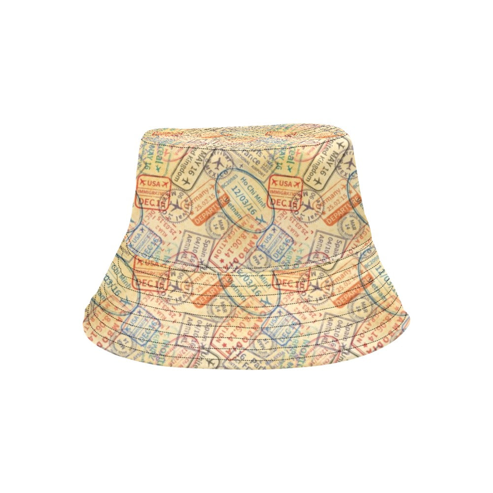 Travel Stamp Print Design LKS302 Unisex Bucket Hat