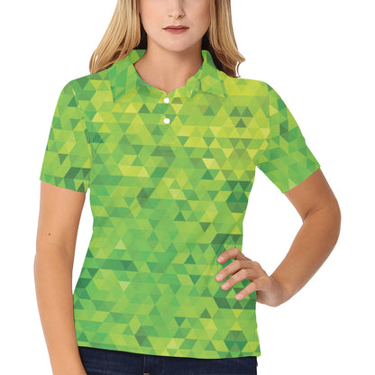 Geometric Print Design LKS402 Women's Polo Shirt