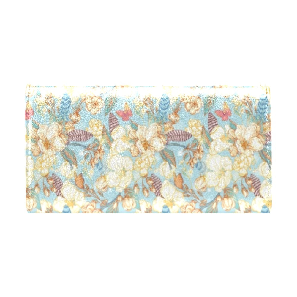 Summer Floral Print Design LKS302 Women's Trifold Wallet