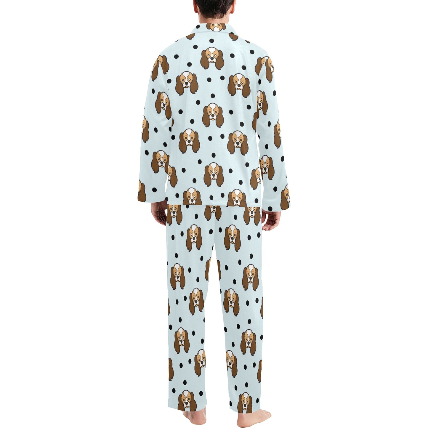 Cavalier King Charles Spaniels Pattern Print Design 02 Men's Long Pajama Set