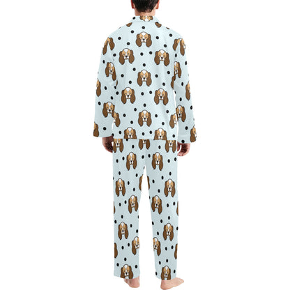Cavalier King Charles Spaniels Pattern Print Design 02 Men's Long Pajama Set