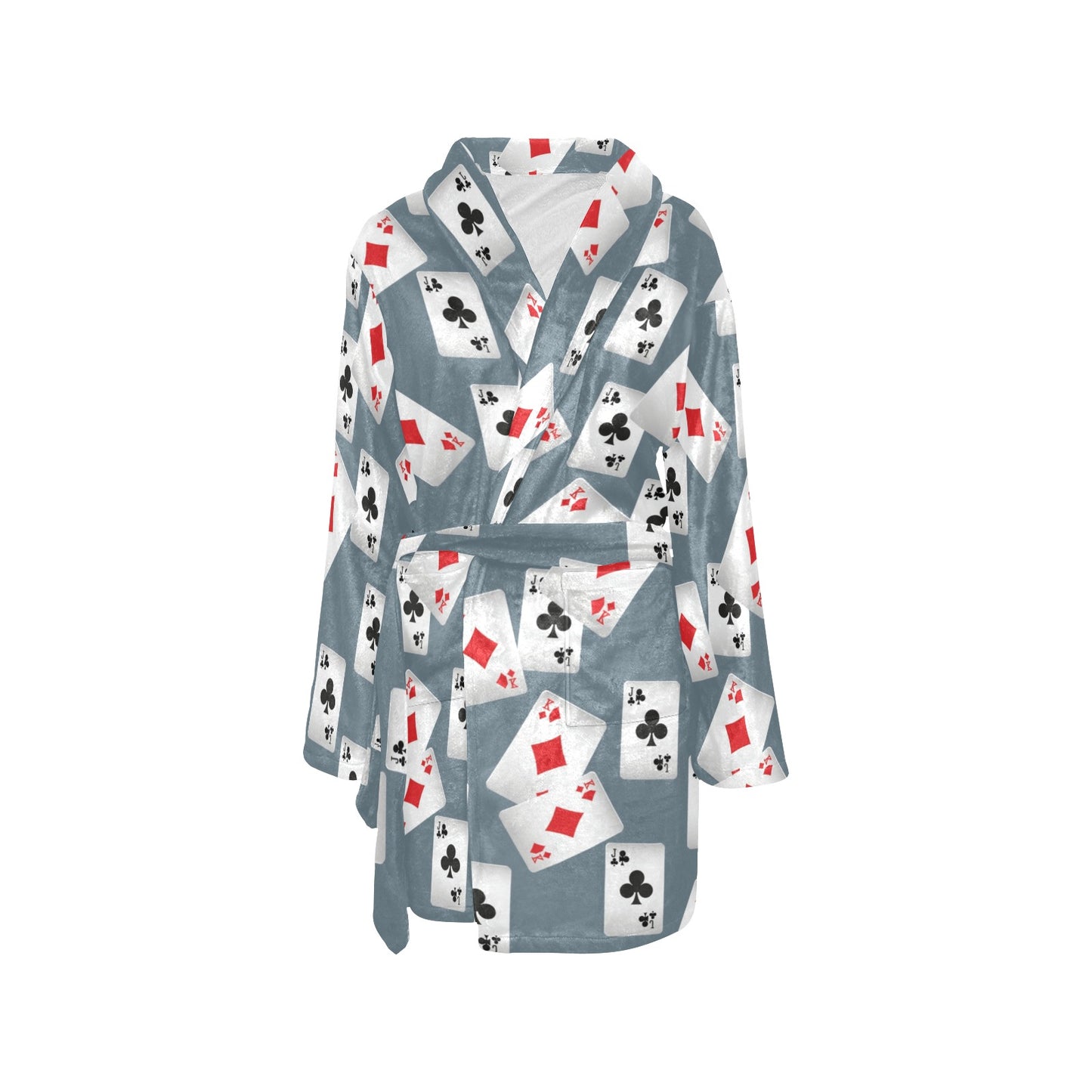 Poker Cards Pattern Print Design A05 Women's Fleece Robe