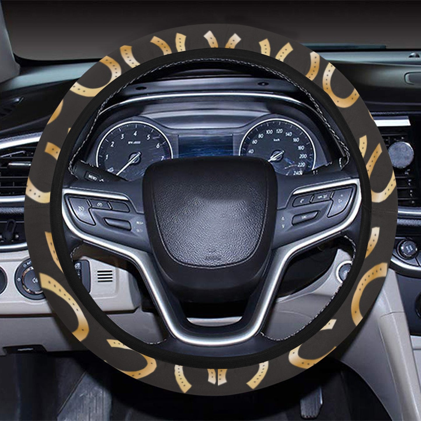 Horseshoe Print Design LKS304 Steering Wheel Cover with Elastic Edge
