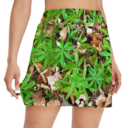 Camouflage Realistic Tree Fresh Print 17" Golf & Pickleball Skort with Pockets