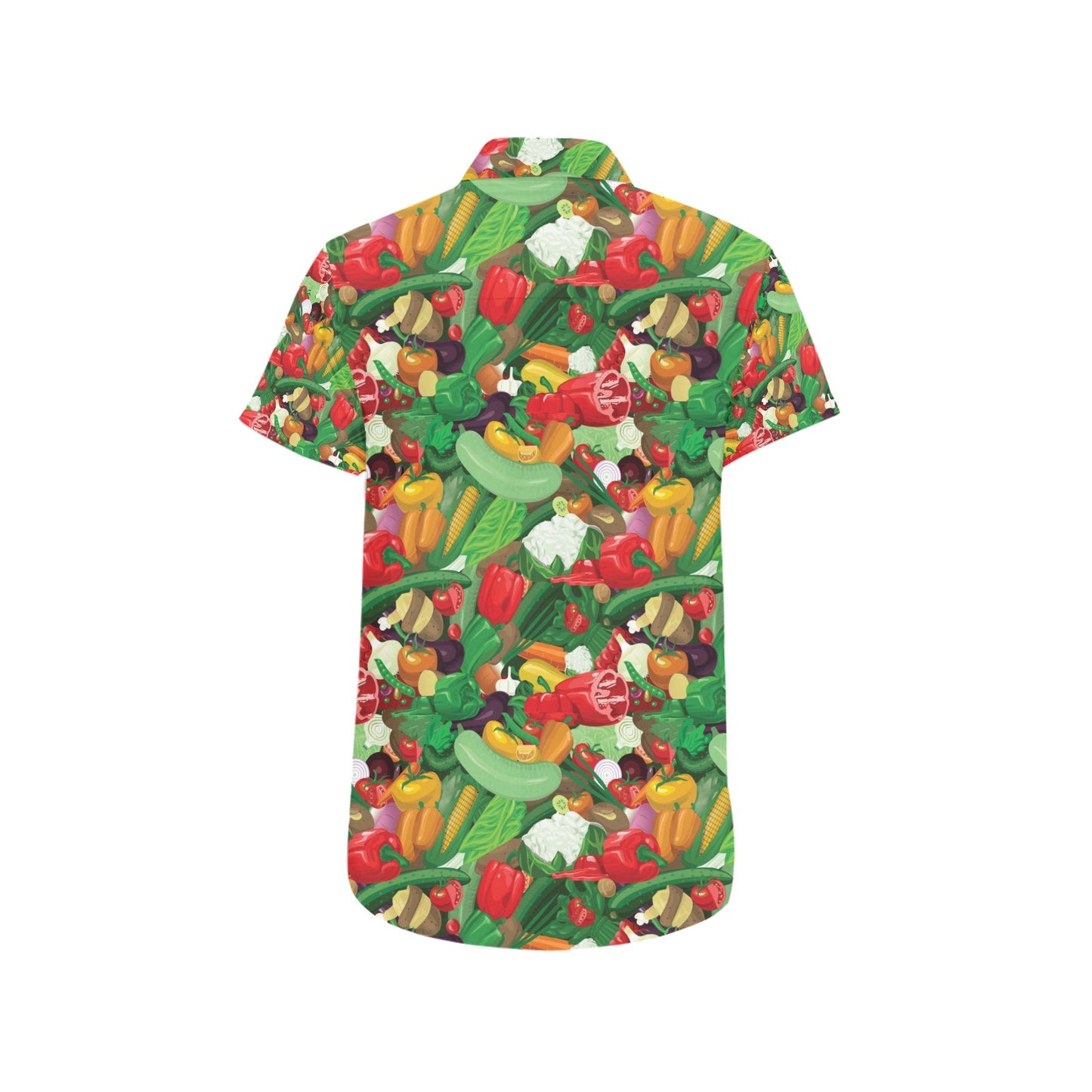 Salad Mix Vegetableprint Design LKS301 Men Short Sleeve Button Up Shirt