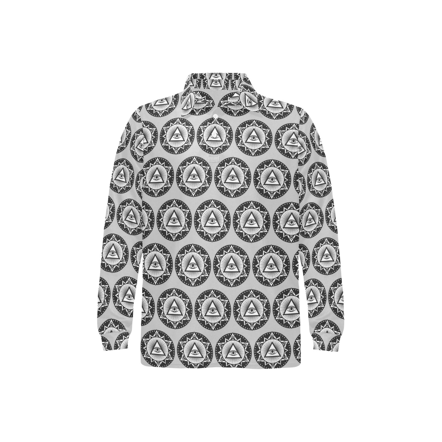 Third Eye Print Design LKS301 Long Sleeve Polo Shirt For Men's