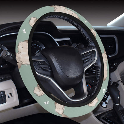 Sheep Print Design LKS405 Steering Wheel Cover with Elastic Edge