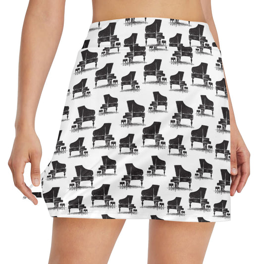 Piano Print Design LKS401 17" Golf & Pickleball Skort with Pockets