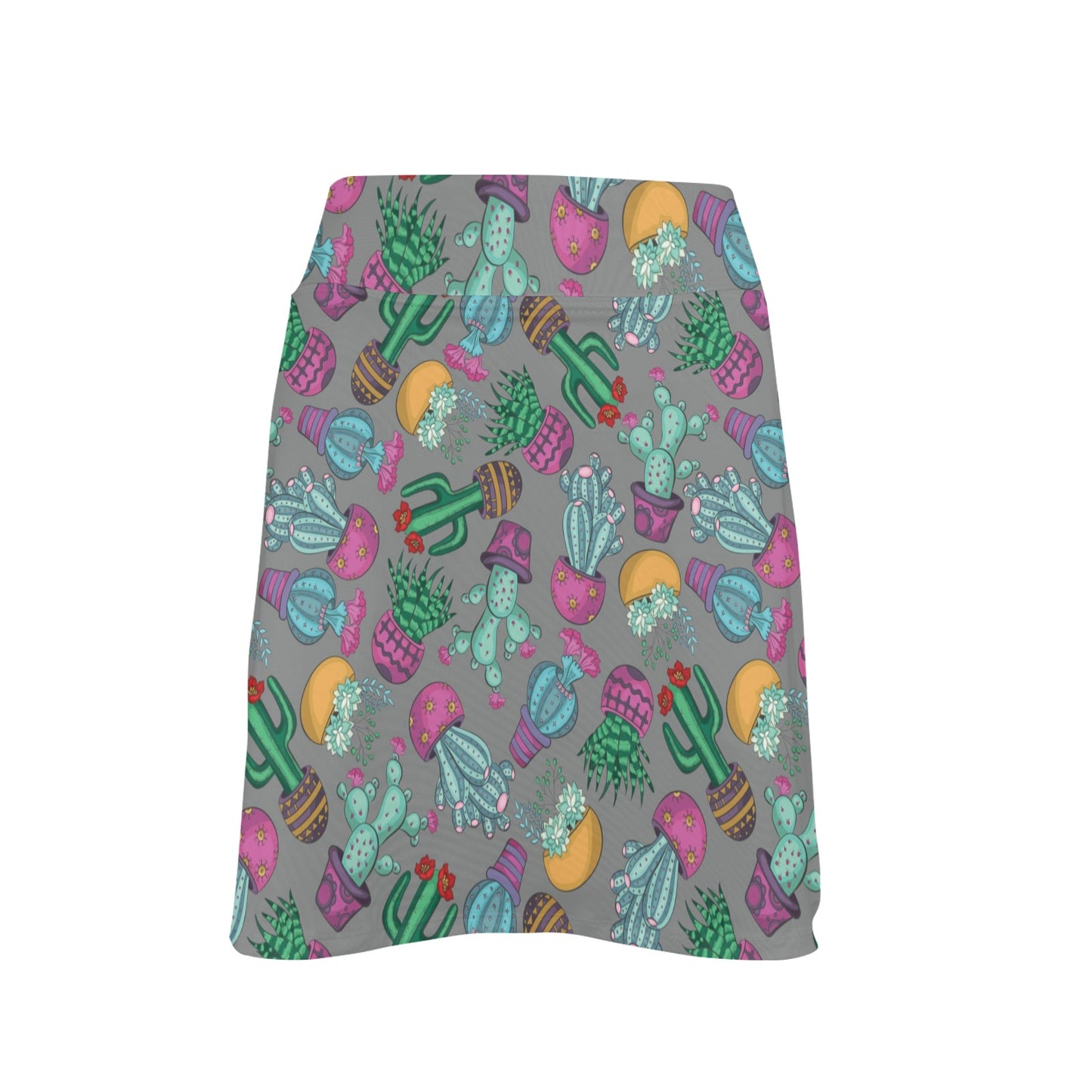 Cactus Colorful Print Pattern 17" Golf & Pickleball Skort with Pockets