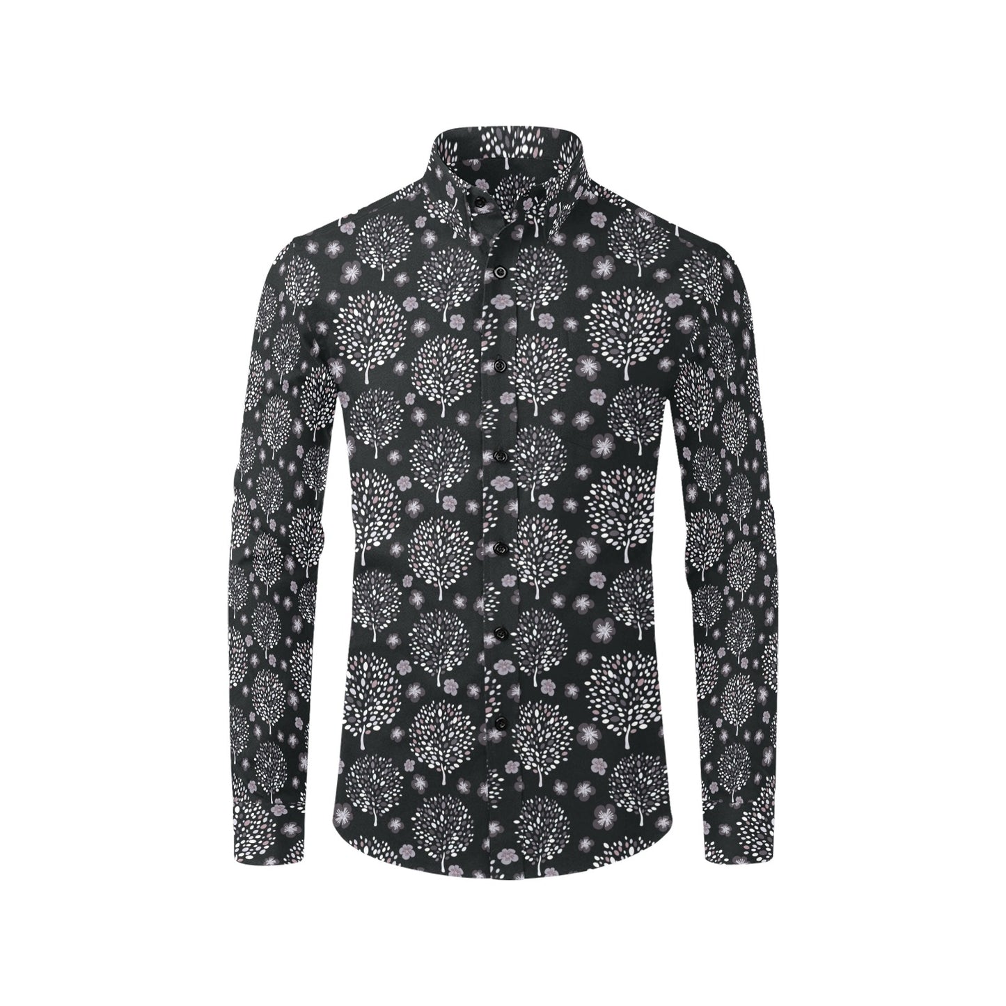Tree Of Life Print Design LKS304 Men's Long Sleeve Dress Shirt
