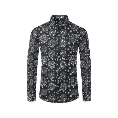 Tree Of Life Print Design LKS304 Men's Long Sleeve Dress Shirt
