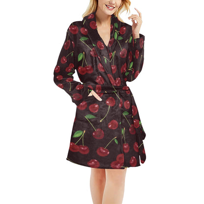 Cherry Fresh Pattern Women's Fleece Robe