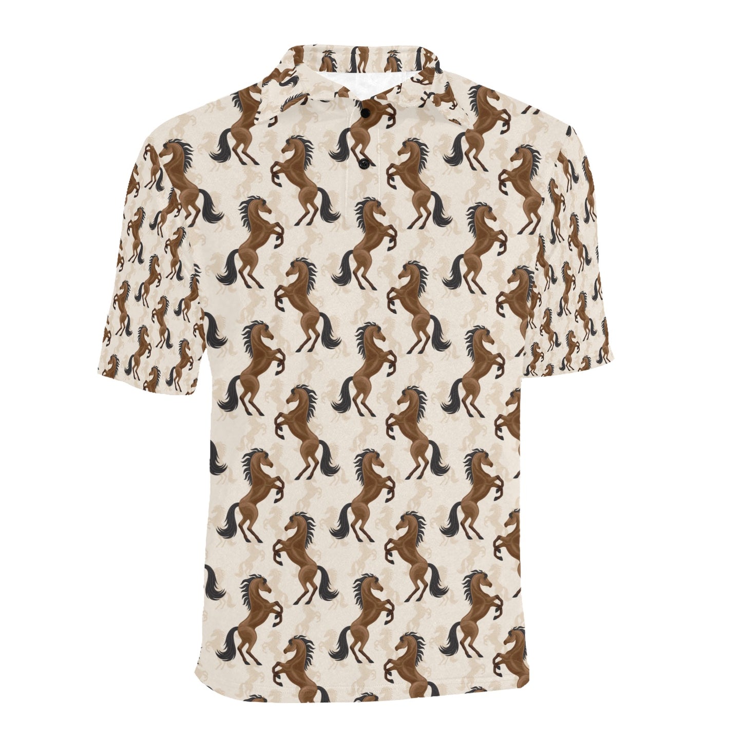 Horse Print Design LKS308 Men Polo Shirt