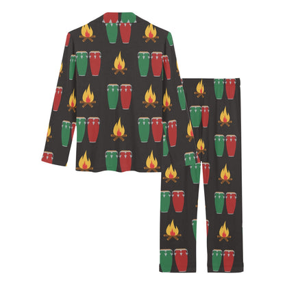 Conga Pattern Print Design 01 Women's Long Pajama Set