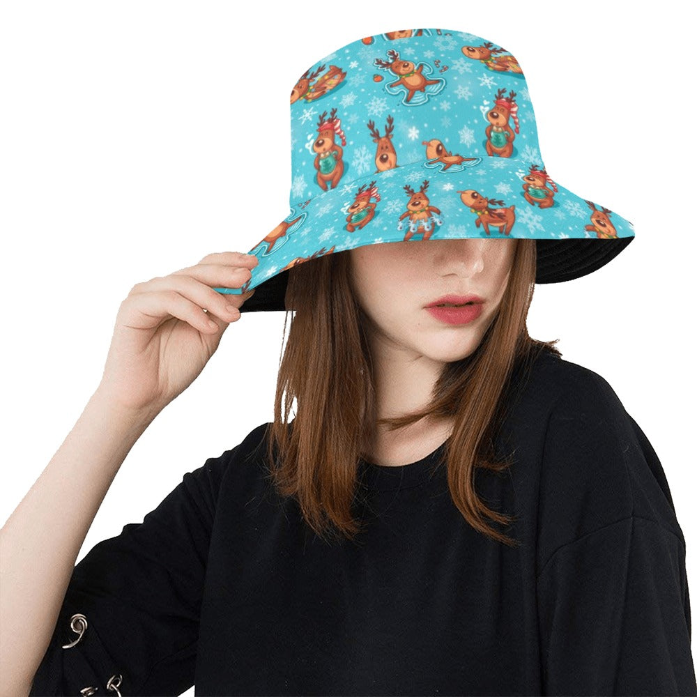 Reindeer Print Design LKS402 Unisex Bucket Hat