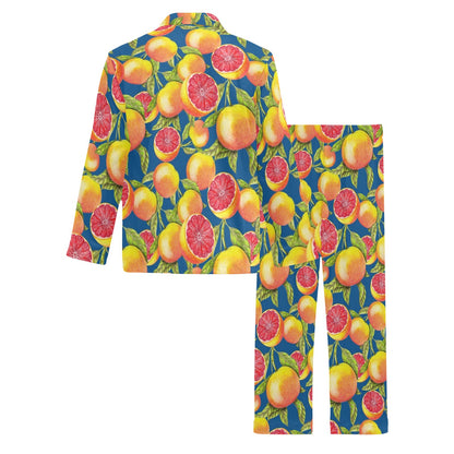 Grapefruit Pattern Print Design GF04 Men's Long Pajama Set