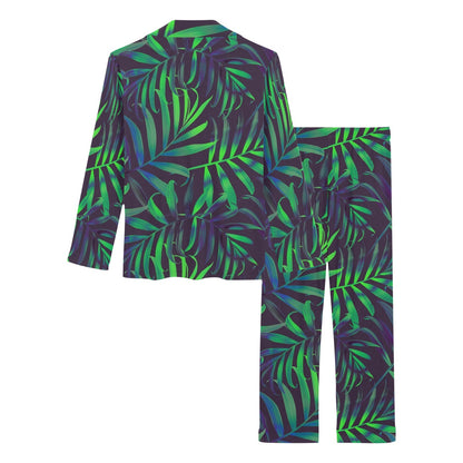 Palm Leaves Pattern Print Design PL01 Women's Long Pajama Set