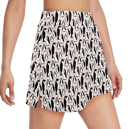 Penguin Themed 17" Golf & Pickleball Skort with Pockets