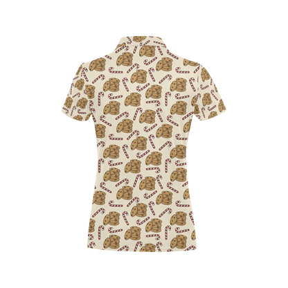 Cookie Pattern Print Design 04 Women's Polo Shirt