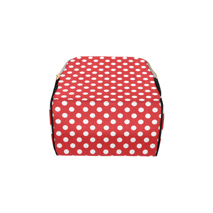 Polka Dot Red Pattern Print Design 04 Diaper Bag Backpack